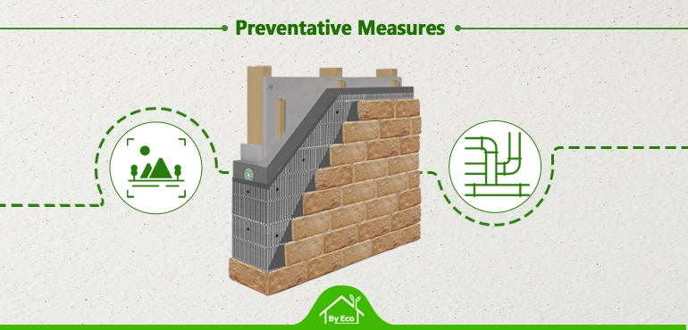 Illustration of installation techniques for external wall insulation