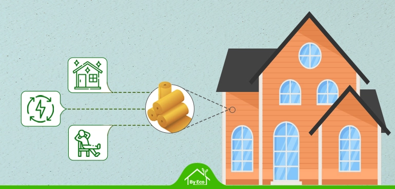 Illustration of mineral wool insulation installation during a residential renovation in Manchester.